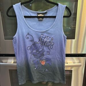 Harley-Davidson Graphic Blue and Purple Tank Top